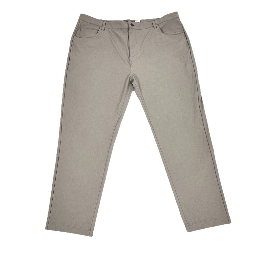 Fabletics The Don Pants Mens 42x30 Khaki Slim Fit Zip Pocket Tapered Performance